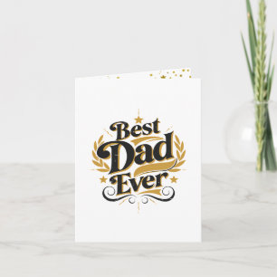 Beste Papa Ooit - Elegante Gouden Sterren Vaderdag Kaart