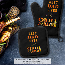 Beste papa ooit en Grill Master Ovenwant & Pannenlap Set