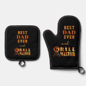 Beste papa ooit en Grill Master Ovenwant & Pannenlap Set (Voorkant)