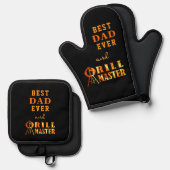 Beste papa ooit en Grill Master Ovenwant & Pannenlap Set (Voorkant / Achterkant)