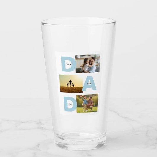 Beste Papa Ooit Est Vaderdag Papa Aangepaste Afbee Glas (Voorkant)