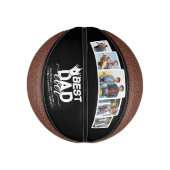 Beste papa ooit & familie 5 foto Vaderdag Basketbal (Verticaal)