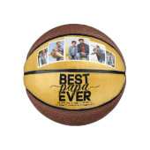 Beste Papa Ooit & Familie 5 Foto Vaderdag Basketbal (Voorkant)