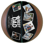 Beste papa ooit & familie 6 foto's Vaderdag Basketbal (Verticaal)