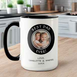 Beste Papa Ooit Familie Foto Modern Fun Template Mok