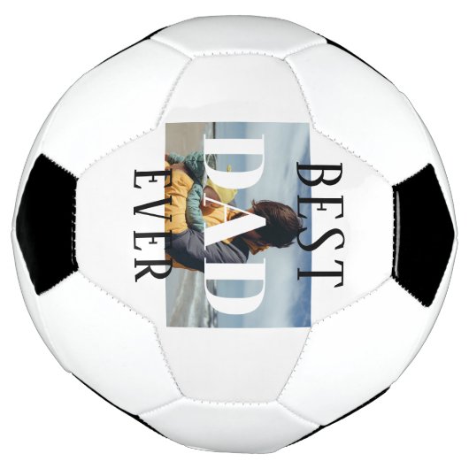Beste Papa Ooit Familie Kinderen Vader Foto Voetbal (Gedraaid)