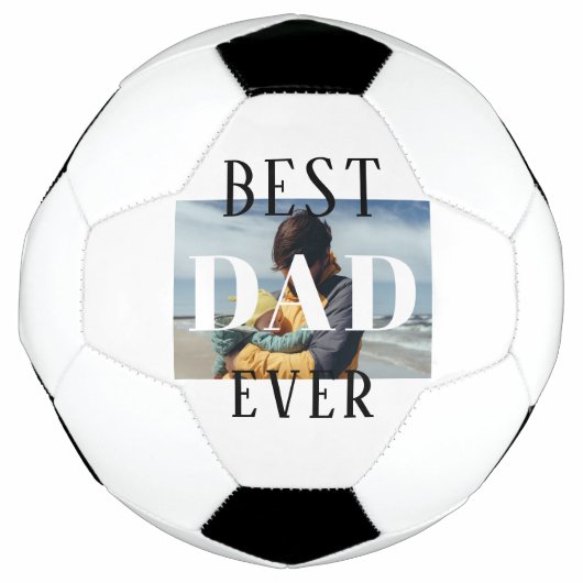 Beste Papa Ooit Familie Kinderen Vader Foto Voetbal (Voorkant)