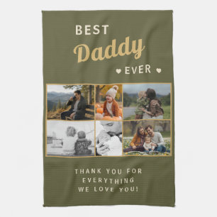 Beste Papa Ooit Familie Vaderdag 6 Foto Theedoek