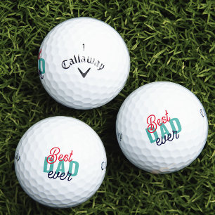 Beste papa ooit Fancy bewerkbare kleur typografie Golfballen