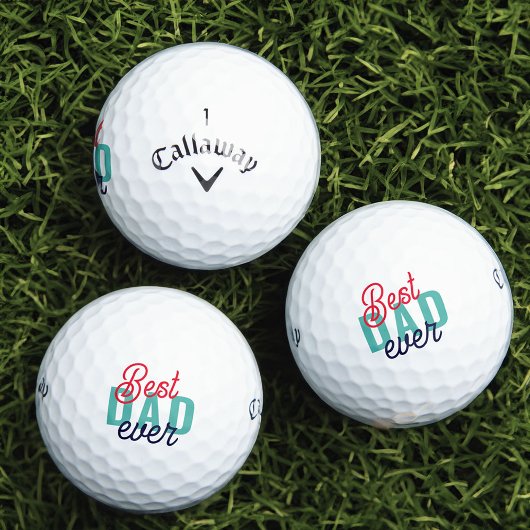 Beste papa ooit Fancy bewerkbare kleur typografie Golfballen