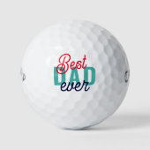 Beste papa ooit Fancy bewerkbare kleur typografie Golfballen (Voorkant)