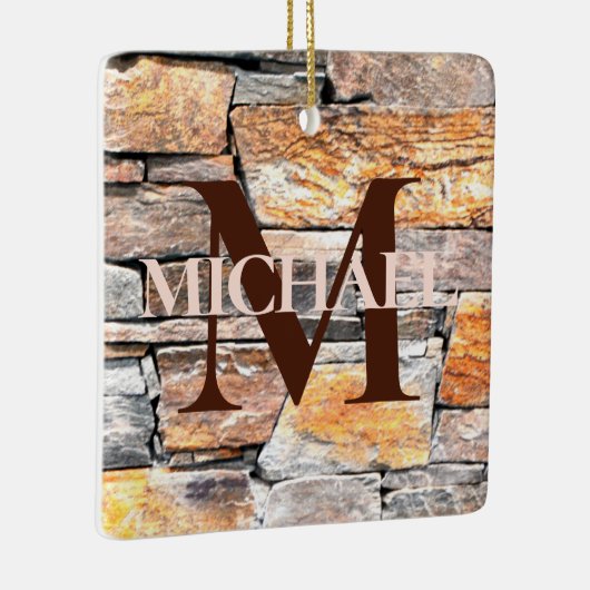 Beste papa ooit Flagstone distressed stone stenen  Keramisch Ornament (Rechts)