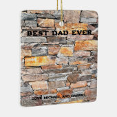 Beste papa ooit Flagstone distressed stone stenen  Keramisch Ornament (Rechts)