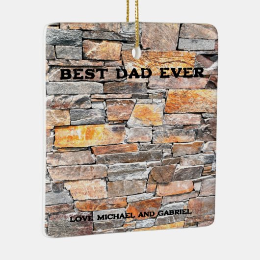 Beste papa ooit Flagstone distressed stone stenen  Keramisch Ornament (Rechts)