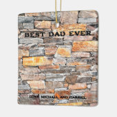Beste papa ooit Flagstone distressed stone stenen  Keramisch Ornament (Links)