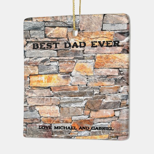 Beste papa ooit Flagstone distressed stone stenen  Keramisch Ornament (Links)
