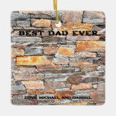 Beste papa ooit Flagstone distressed stone stenen  Keramisch Ornament (Voorkant)