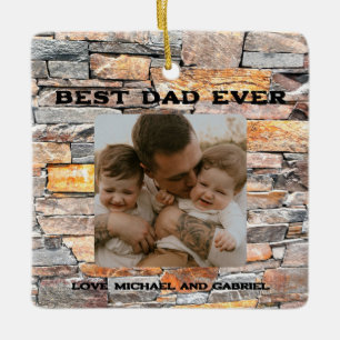 Beste papa ooit Flagstone distressed stone stenen  Keramisch Ornament