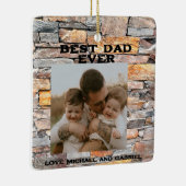 Beste papa ooit Flagstone distressed stone stenen  Keramisch Ornament (Rechts)