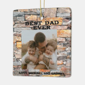 Beste papa ooit Flagstone distressed stone stenen  Keramisch Ornament (Links)