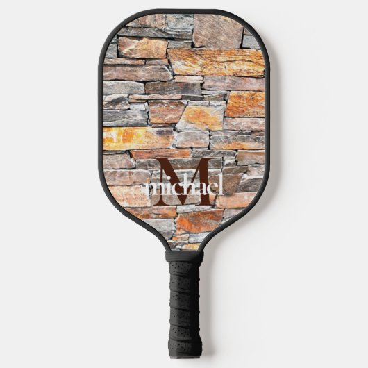 Beste papa ooit Flagstone distressed stone stenen Pickleball Paddle (Voorkant)