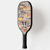Beste papa ooit Flagstone distressed stone stenen Pickleball Paddle (Links)