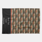 Beste papa ooit forel zwart wit roest vis patroon theedoek (Horizontaal)