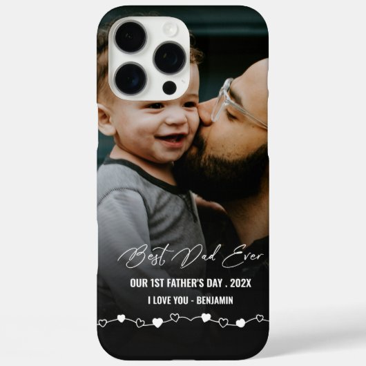 Beste papa ooit Foto 1e Vaderdag Case-Mate iPhone Case (Achterkant)