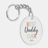 Beste papa ooit foto cadeau sleutelhanger (Voorkant Links)