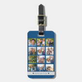 Beste papa ooit foto collage modern persoonlijk bagagelabel (Voorkant verticaal)