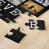 BESTE PAPA Ooit Foto Collage Naam Zwart Legpuzzel (Zijkant)