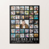 BESTE PAPA Ooit Foto Collage Naam Zwart Legpuzzel (Verticaal)