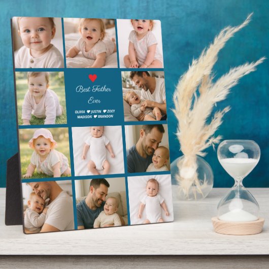 Beste Papa Ooit Foto Collage | Persoonlijk Fotoplaat (Zijkant)
