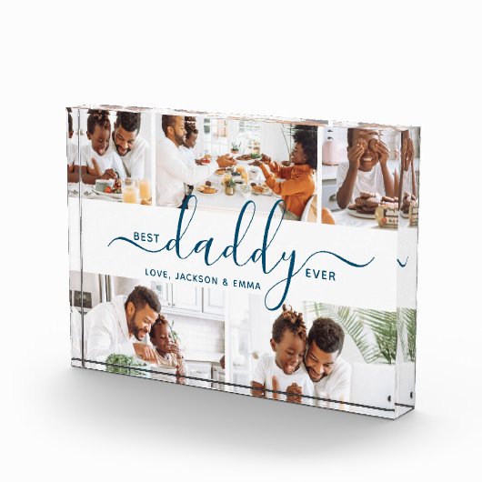 Beste papa ooit Foto Collage Vaderdag Gift (Rechts)