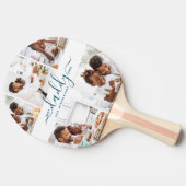 Beste papa ooit Foto Collage Vaderdag Gift Tafeltennisbatje (Zijkant)