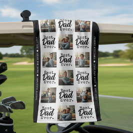 Beste Papa Ooit Foto Collage Vaderdag Golfhanddoek