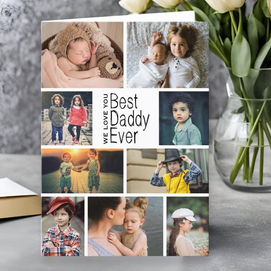 Beste papa ooit foto collage Vaderdag Kaart