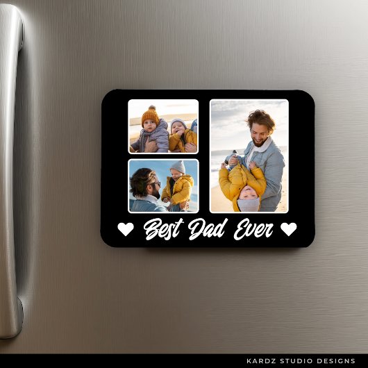 Beste Papa Ooit Foto Collage Vaderdag Koelkast Magneet