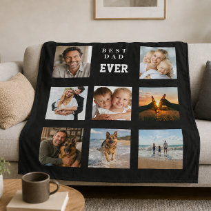 Beste papa ooit foto collage zwarte vader fleece deken
