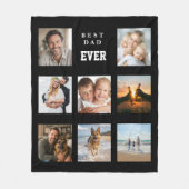 Beste papa ooit foto collage zwarte vader fleece deken (Voorkant)