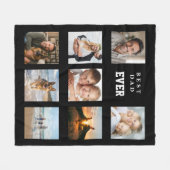 Beste papa ooit foto collage zwarte vader fleece deken (Voorkant (Horizontaal))