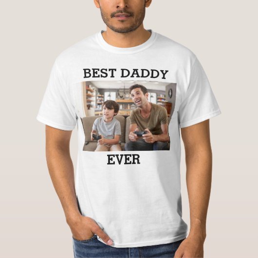 Beste papa ooit Foto Creëer Uw eigen vader T-shirt (Voorkant)