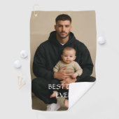Beste papa ooit /foto en elegante script golfhanddoek (Insitu)