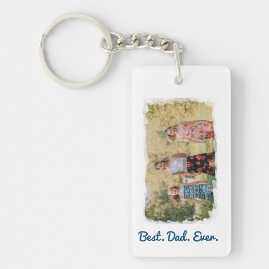 Beste Papa Ooit Foto Frame Effecten Sleutelhanger (Voorkant)