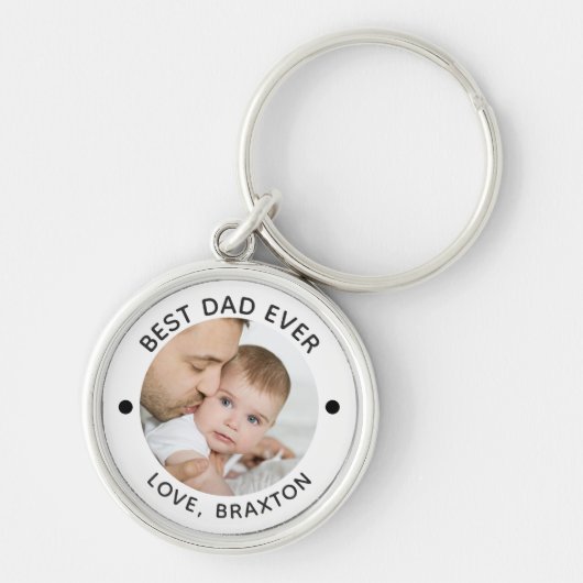 BESTE PAPA OOIT Foto gepersonaliseerde aangepaste Sleutelhanger (Voorkant)