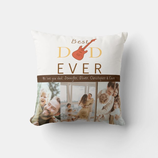 Beste papa ooit Foto Keepsake Modern Fathers Day Kussen (Voorkant)