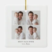 Beste Papa Ooit Foto Keramisch Ornament (Achterkant)