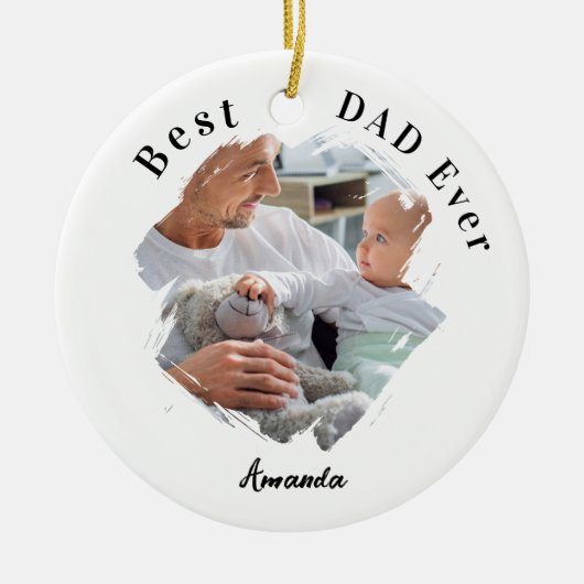 Beste papa ooit foto keramisch ornament (Voorkant)