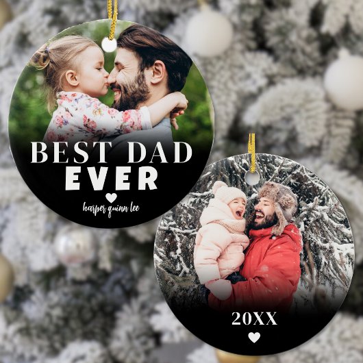 Beste Papa Ooit Foto Kerstmis Keramisch Ornament