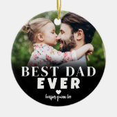 Beste Papa Ooit Foto Kerstmis Keramisch Ornament (Voorkant)